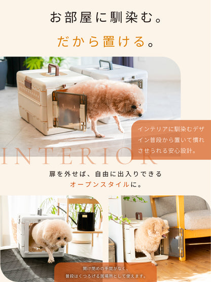 温湿度計付き 折り畳みドッグキャリー