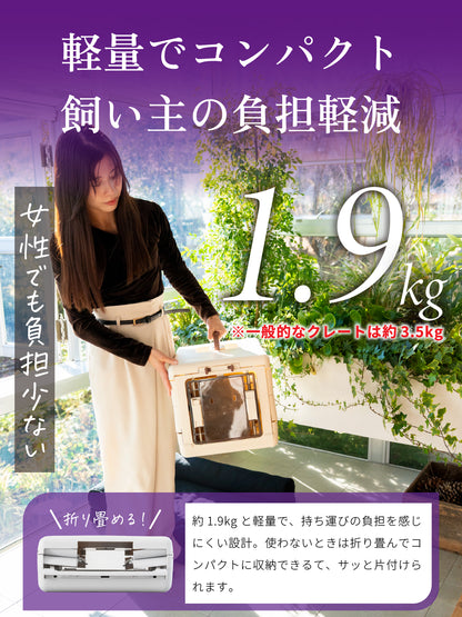 温湿度計付き 折り畳みドッグキャリー