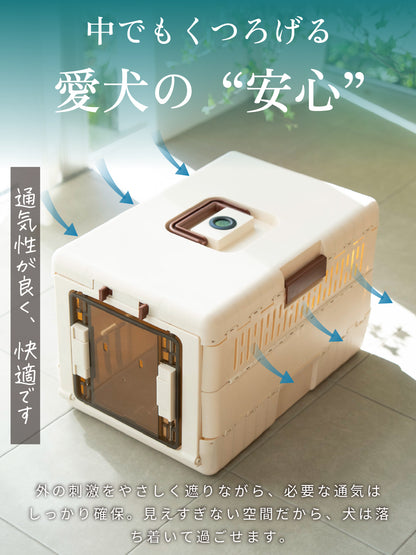 温湿度計付き 折り畳みドッグキャリー