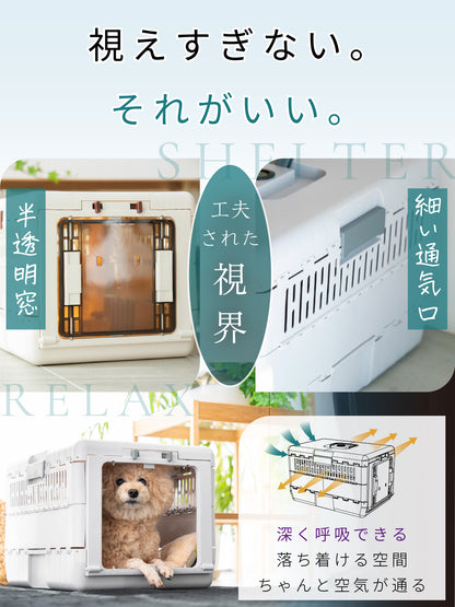温湿度計付き 折り畳みドッグキャリー